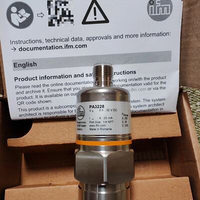 德国IFM易福门压力传感器PA3228全新原装特价销售--议价商品