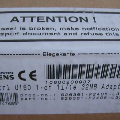 NEW  Fujitsu S26361F2405L32 Primergy E200 SCSI PCI U160 32MB