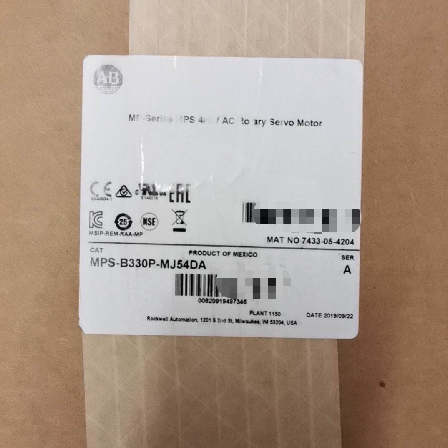 MPSA330PSJ52DA全新AB原装伺服电机现
