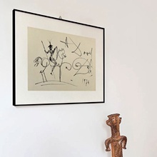 毕加索装饰画抽象艺术线条画骑兵文艺复兴横版电表箱遮挡黑白挂画