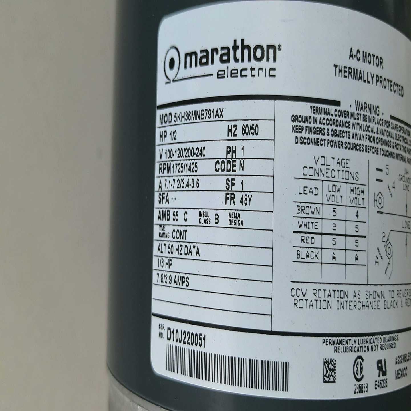 MARATHON马拉松电机5KH36MNB791AX配PRO--议价商品