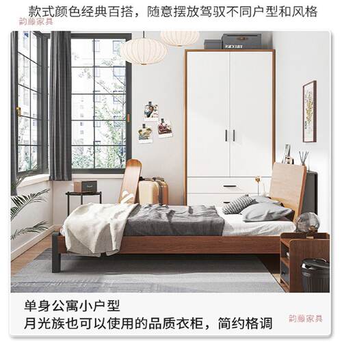 家用小户型经济型木质房间衣橱衣柜简易衣柜卧室收纳柜子挂出
