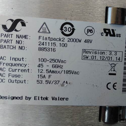 议价FLATPACK2 2000W 48V 885316 DES适用