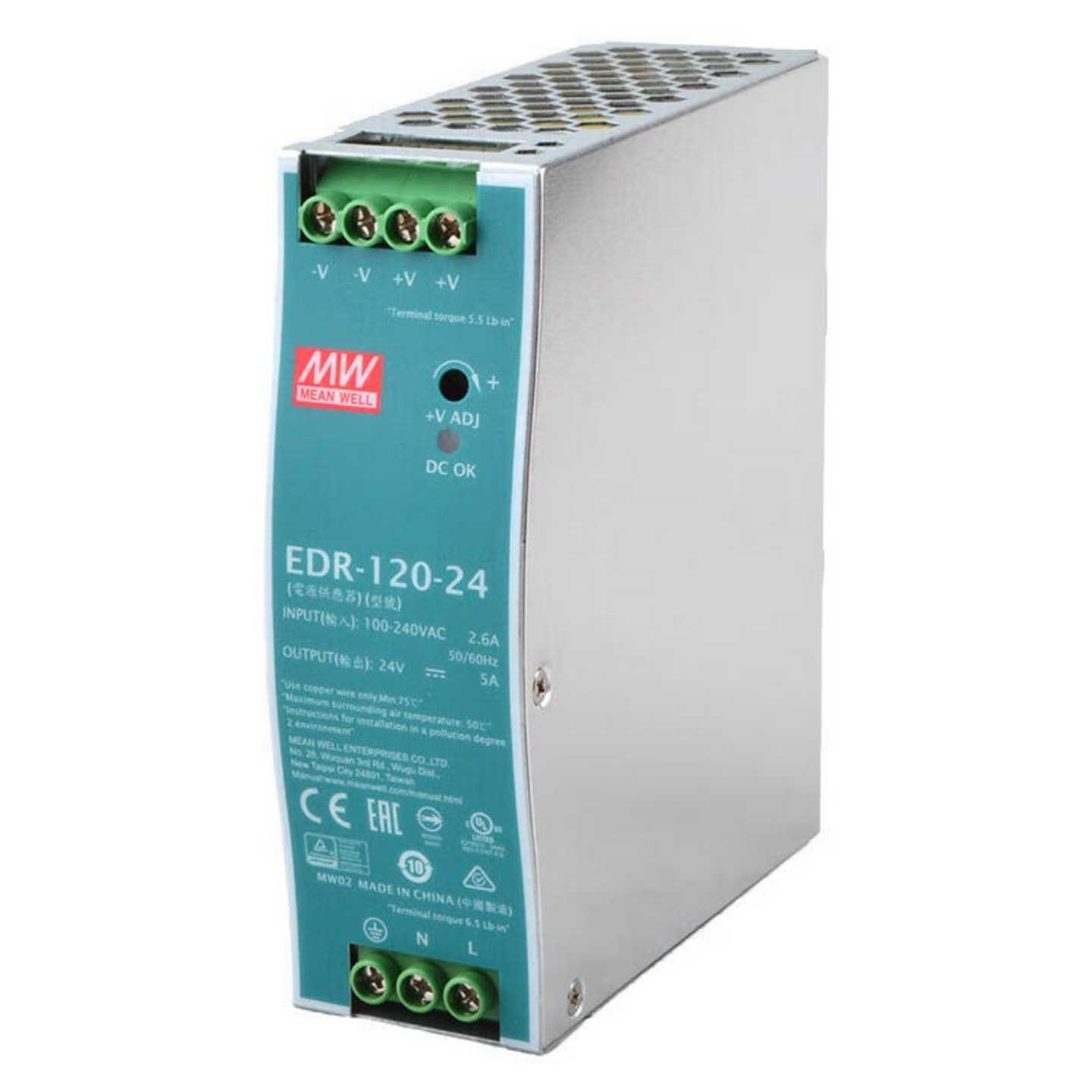 正品明纬开关电源EDR-120-24