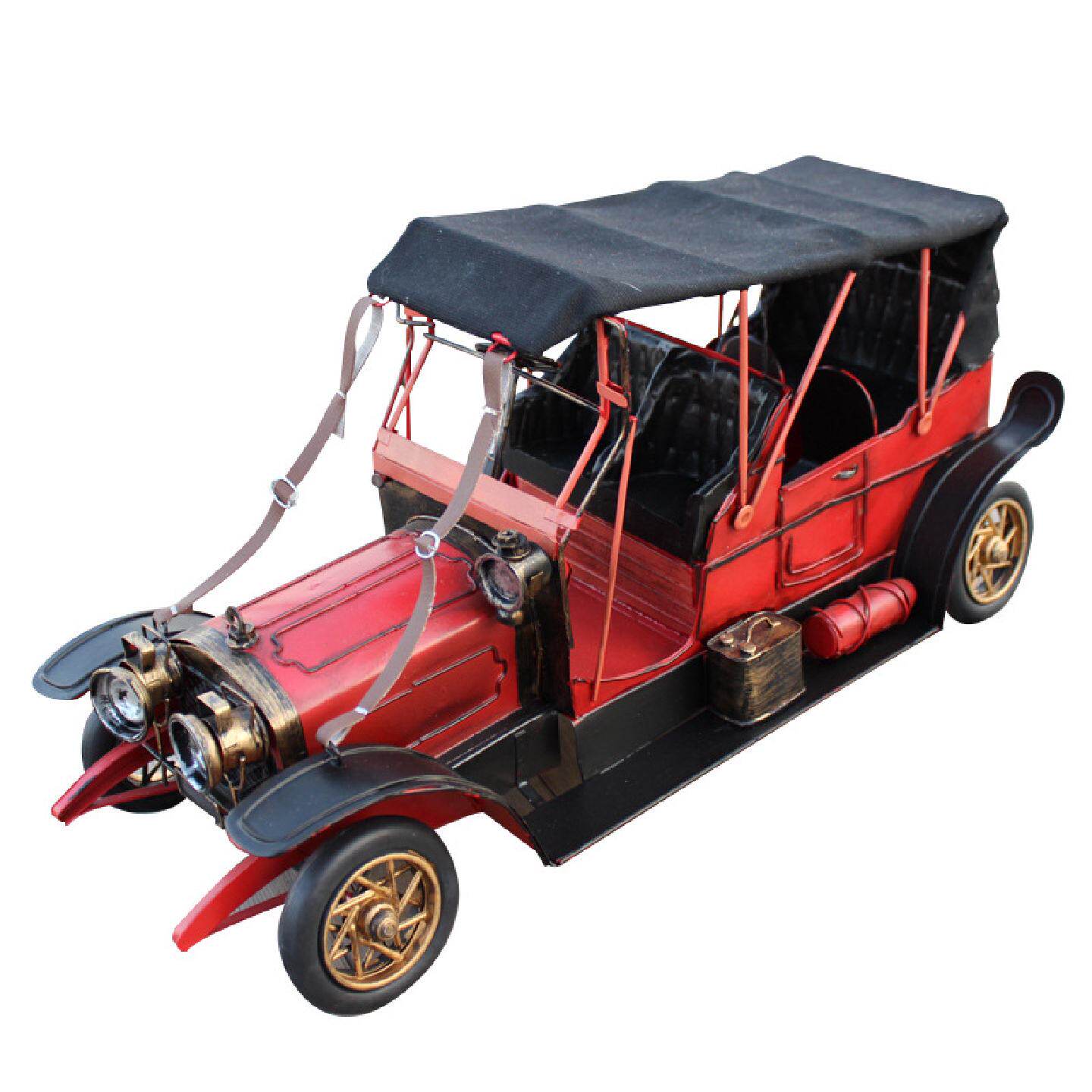 淘宝热卖创意特大号复古铁皮车模怀旧铁艺老爷车模型