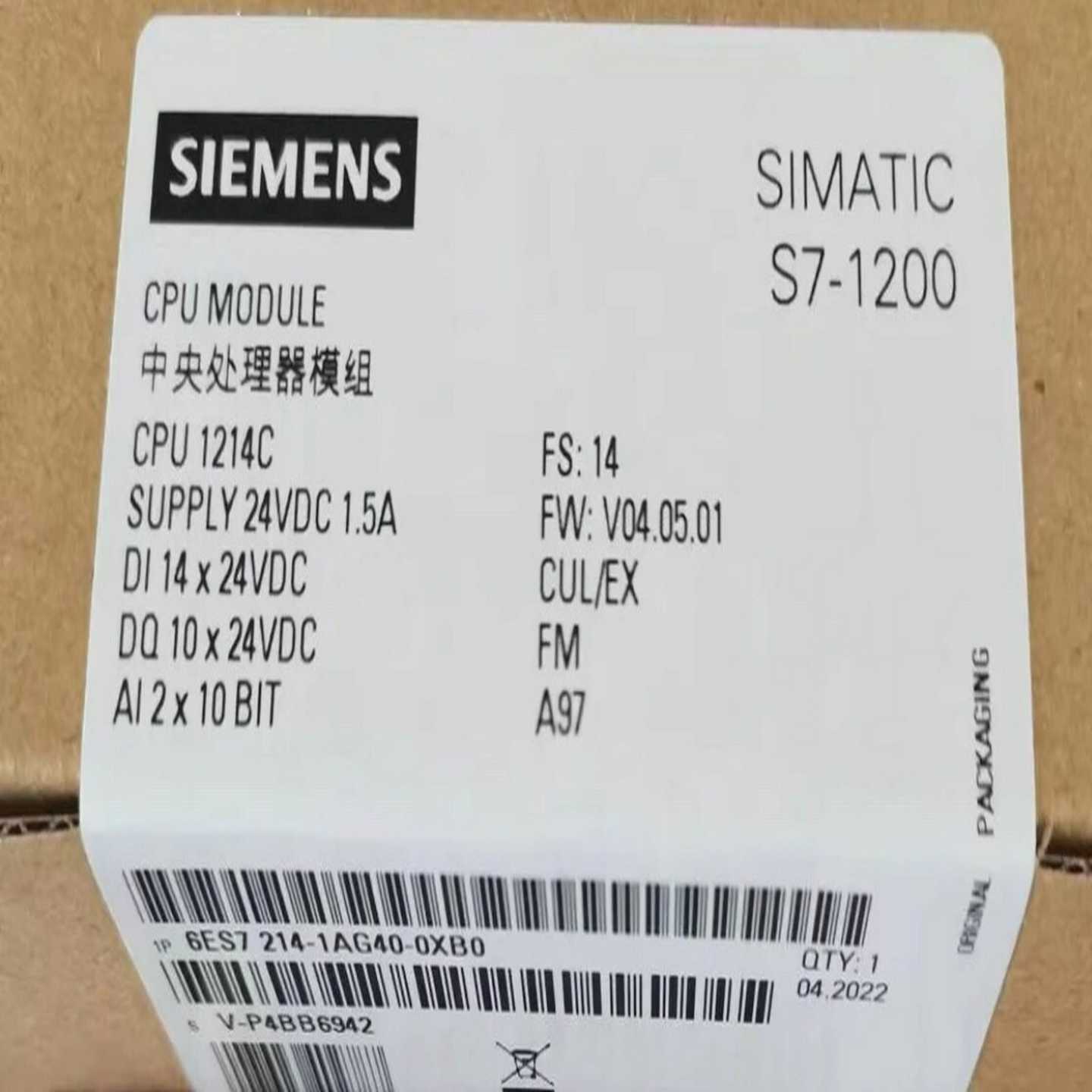 全新西门子6ES7214-1AG40-0XB06ES7--议价商品