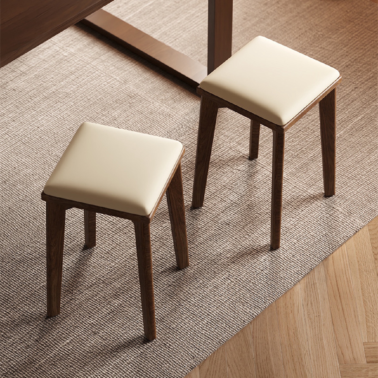 实木凳子家用可叠放客厅木头矮凳简约现代软包板凳小方凳餐桌新品