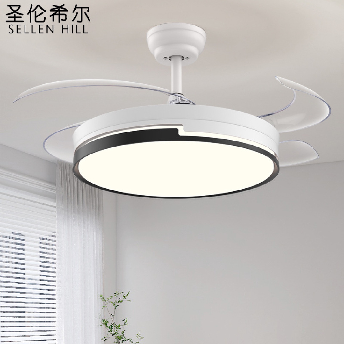 隐形风扇灯2024年新款吊扇家用客厅餐厅现代简约卧室电扇一体吊灯