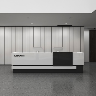 公司前台接待柜台简约现代美容院吧台收银台培训机构轻奢高级感