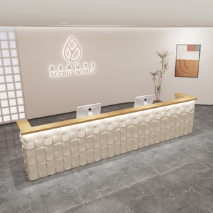简约现代公司酒店培训机构前台接待台理发店美容院展厅吧台收银台