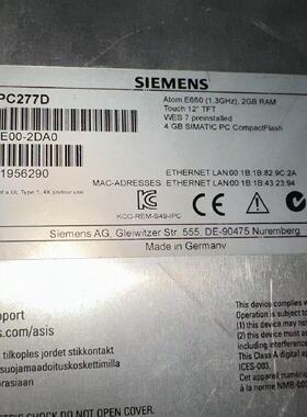 询价-SIMATICIPC277D工控机型号6AV788