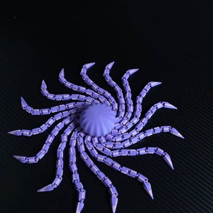 3D打印水母关节可活动超长触手动物摆件女男生儿童解压玩具礼物