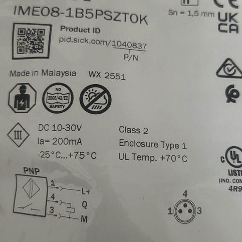 全新SICK西克接近开关IME081B5PSZTOK马来-议价