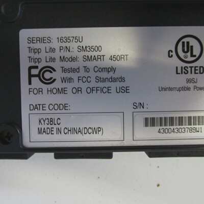 TRIPPLITE SMART 450RT UNINTERRUPTIBLE POWER SUPPLY NO COVER