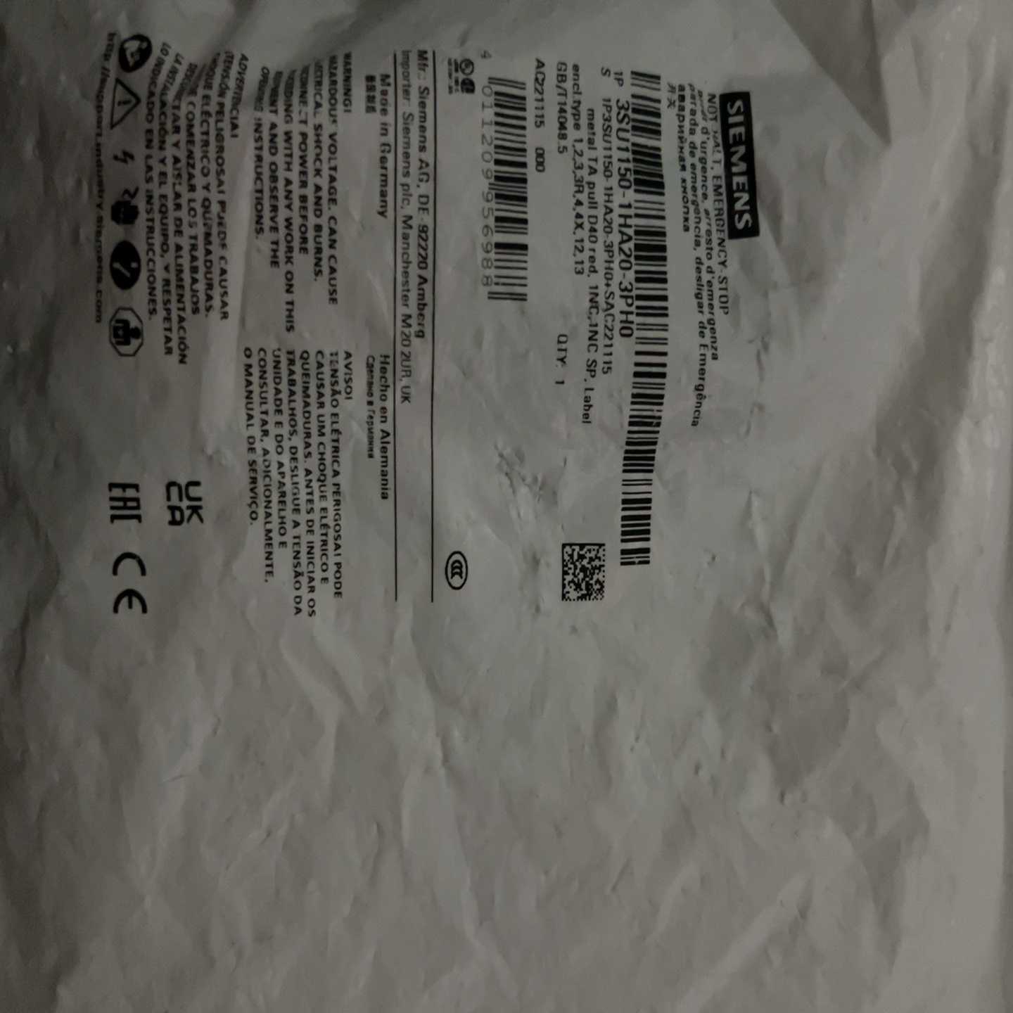 SIEMENS/西门子3SU1150-1HA20-3PH0-议价