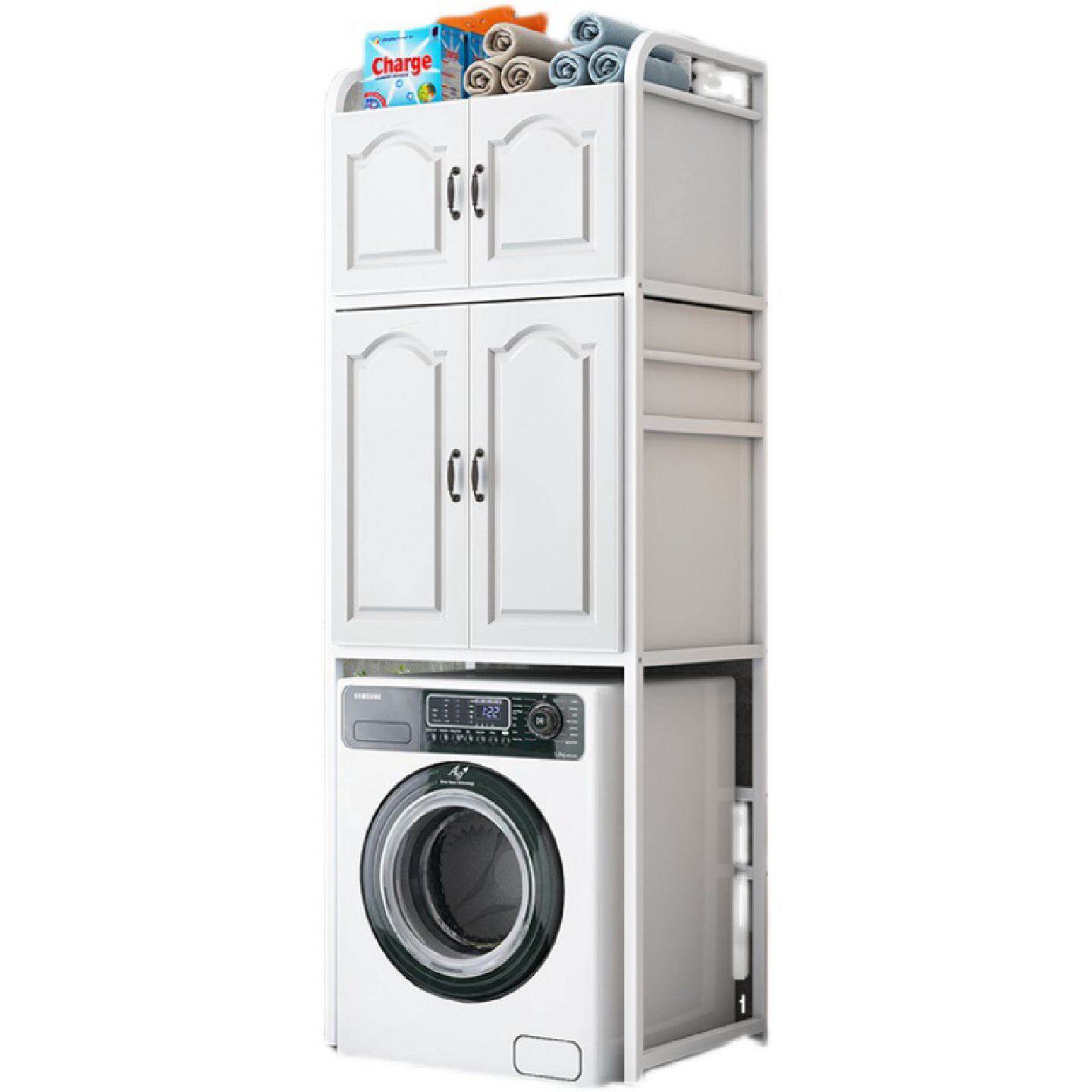 洗衣机架子置物架滚筒带柜阳台卫生间收纳柜多功能波轮上方置物柜