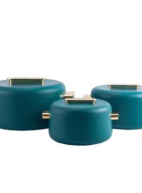 Food Warmer Container外贸套装3PCS 金柄双层保温盒1L-2L-3.5L