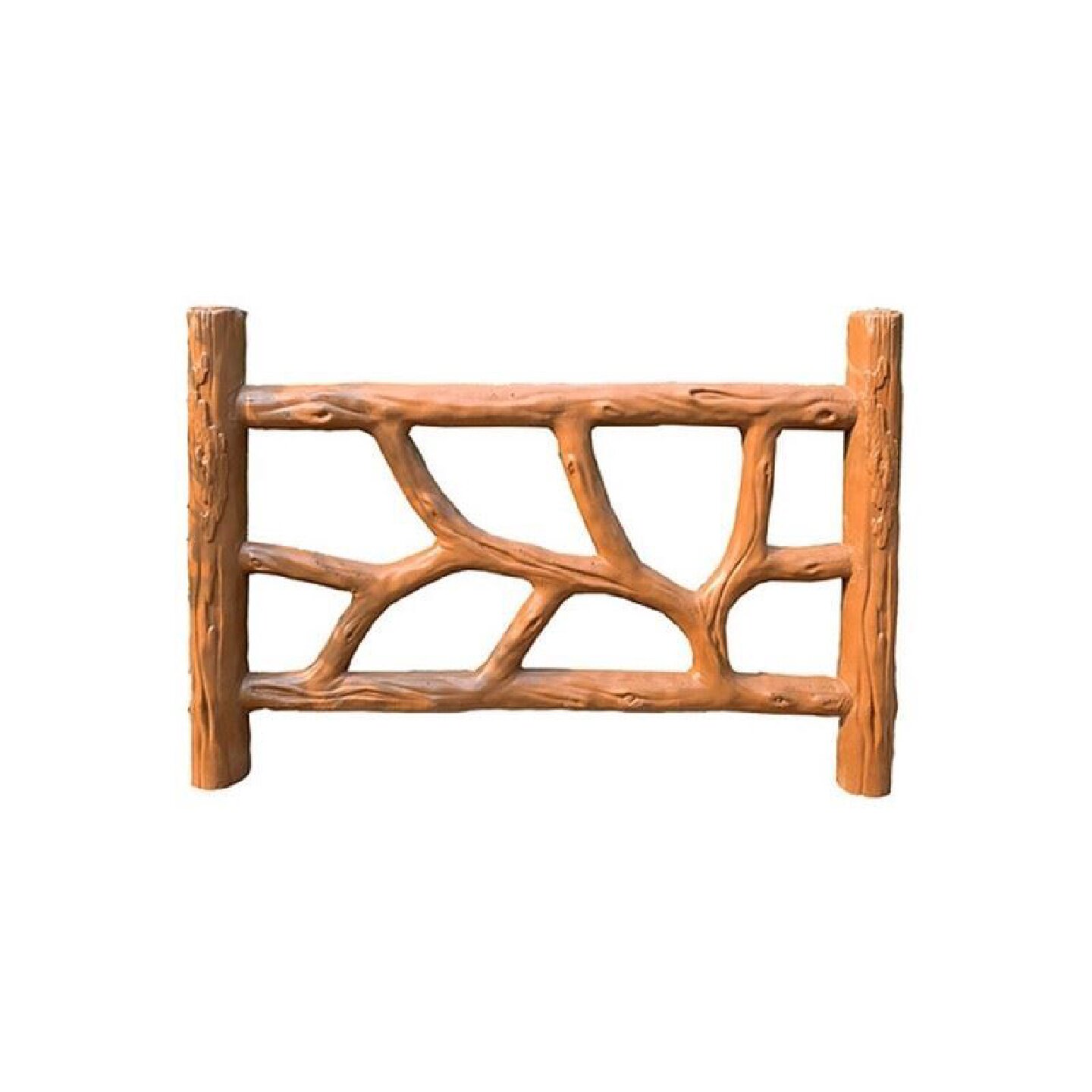 水泥仿木树桩护栏景区花坛路沿石混凝土挡土篱笆河道护岸木纹围栏