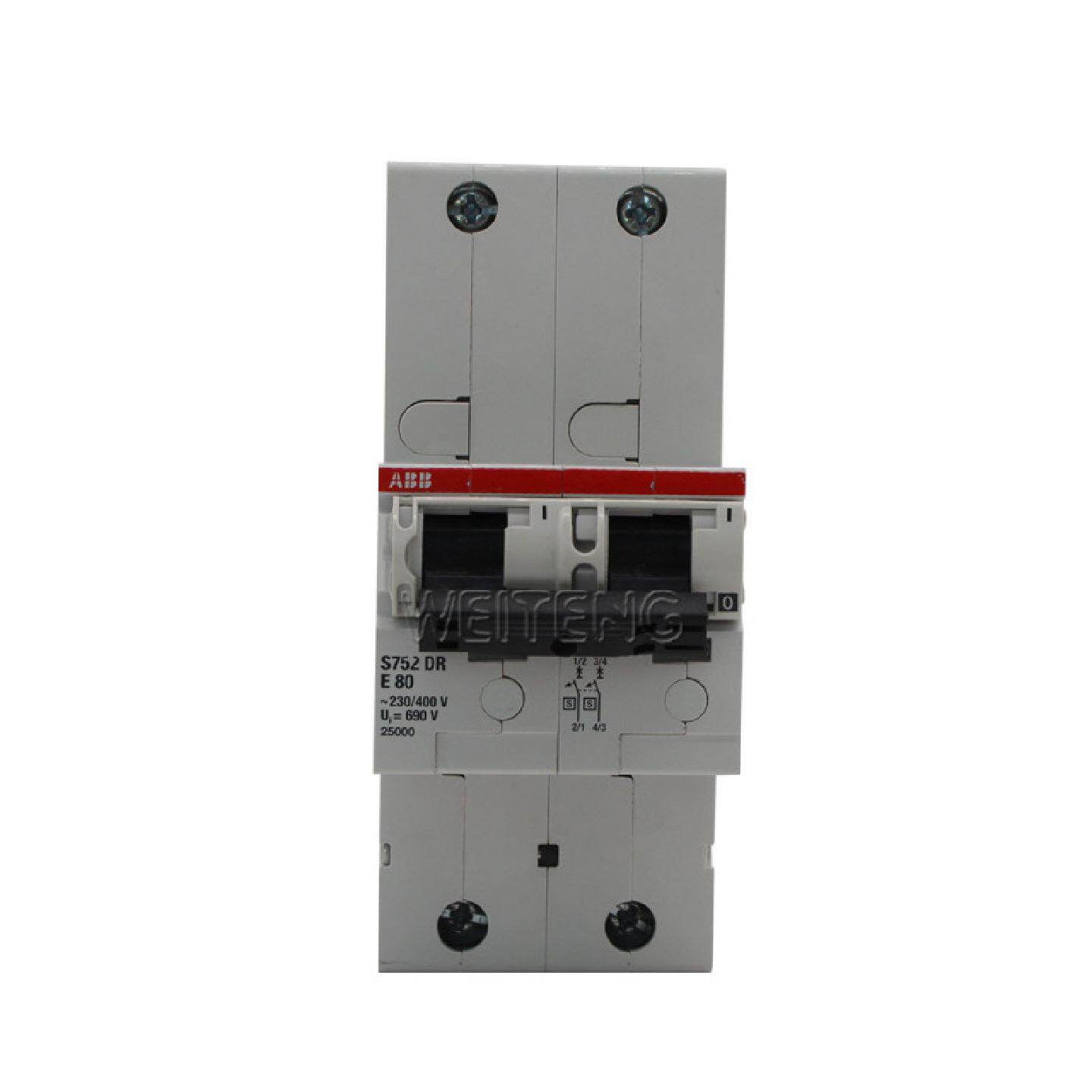 供应9年老店 ABB S752DR-E80 选择性保护断路器B空