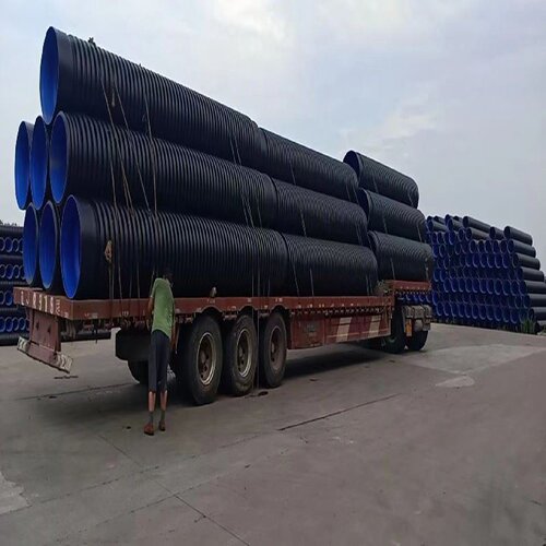 hdpe双壁波纹管下水道排水管排污管钢带增强螺旋国标pe波纹管厂家