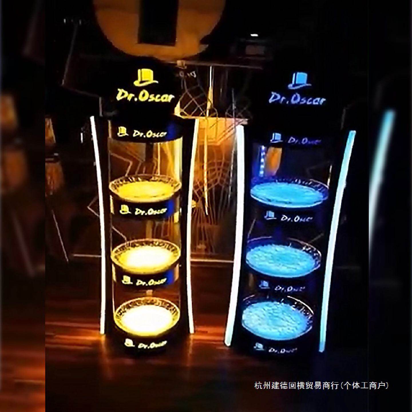 发光果盘酒吧KTVLED铁艺不锈钢多层发光小吃碟蛋型果盘架批发