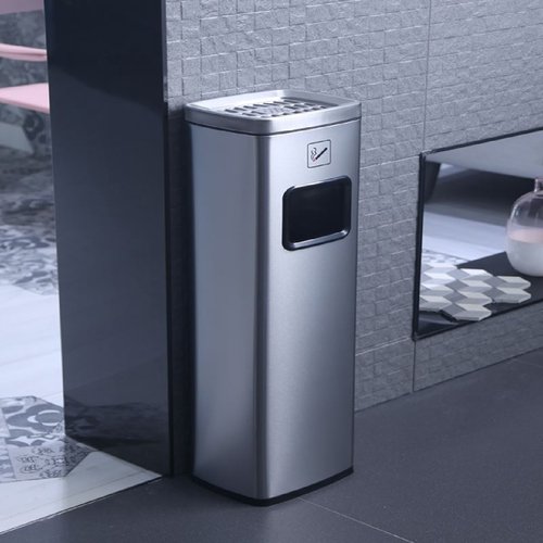 不锈钢户外烟灰柱室内落地立式吸烟区带烟灰缸灭烟柱烟灰桶烟蒂柱