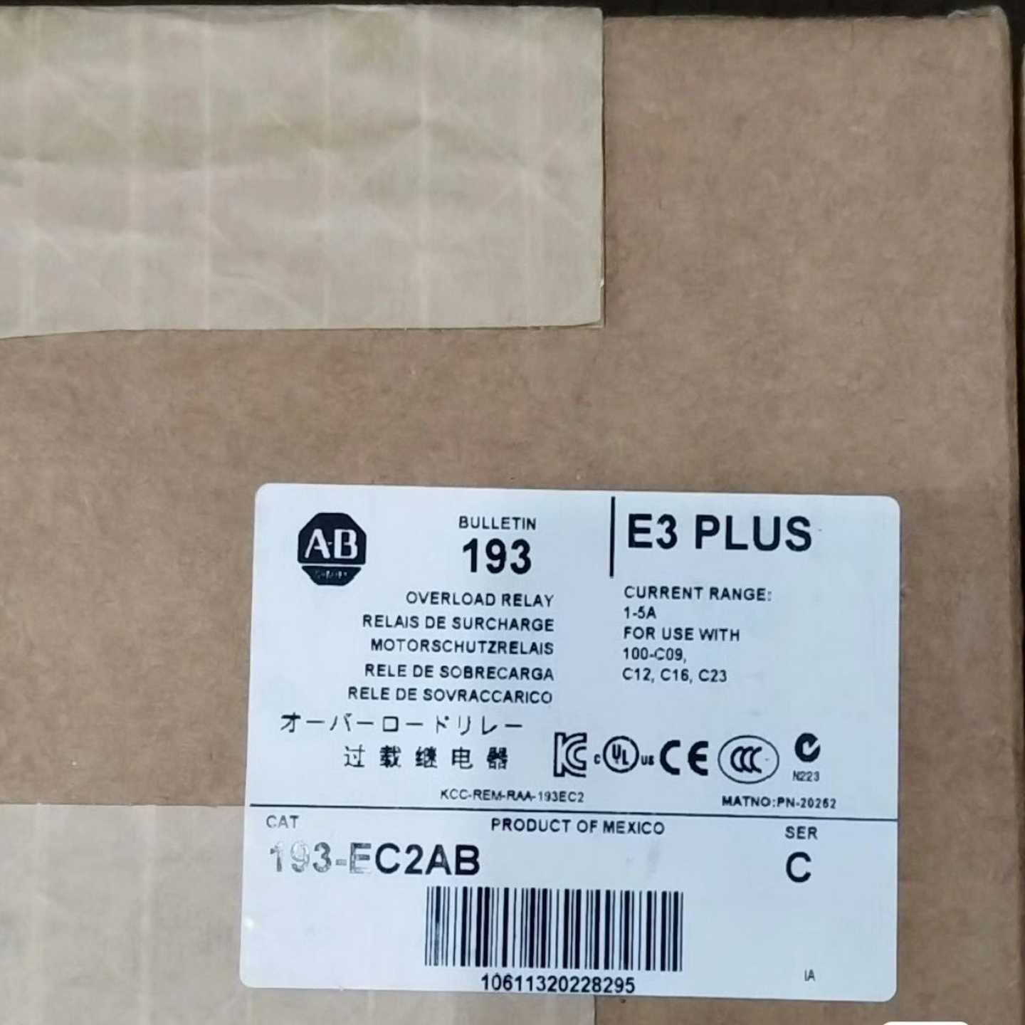询价AB过载继电器193-EC2AB，全新原装，E3PLU