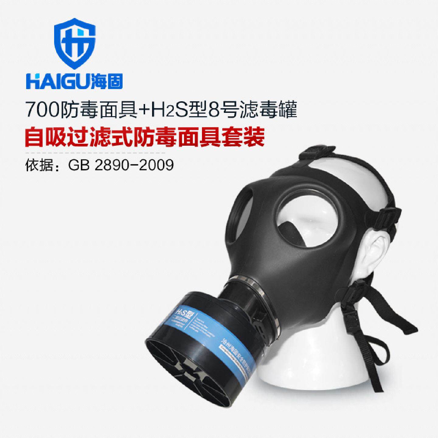 海固HG-700防毒面具+二级H2S型滤毒罐硫化氢