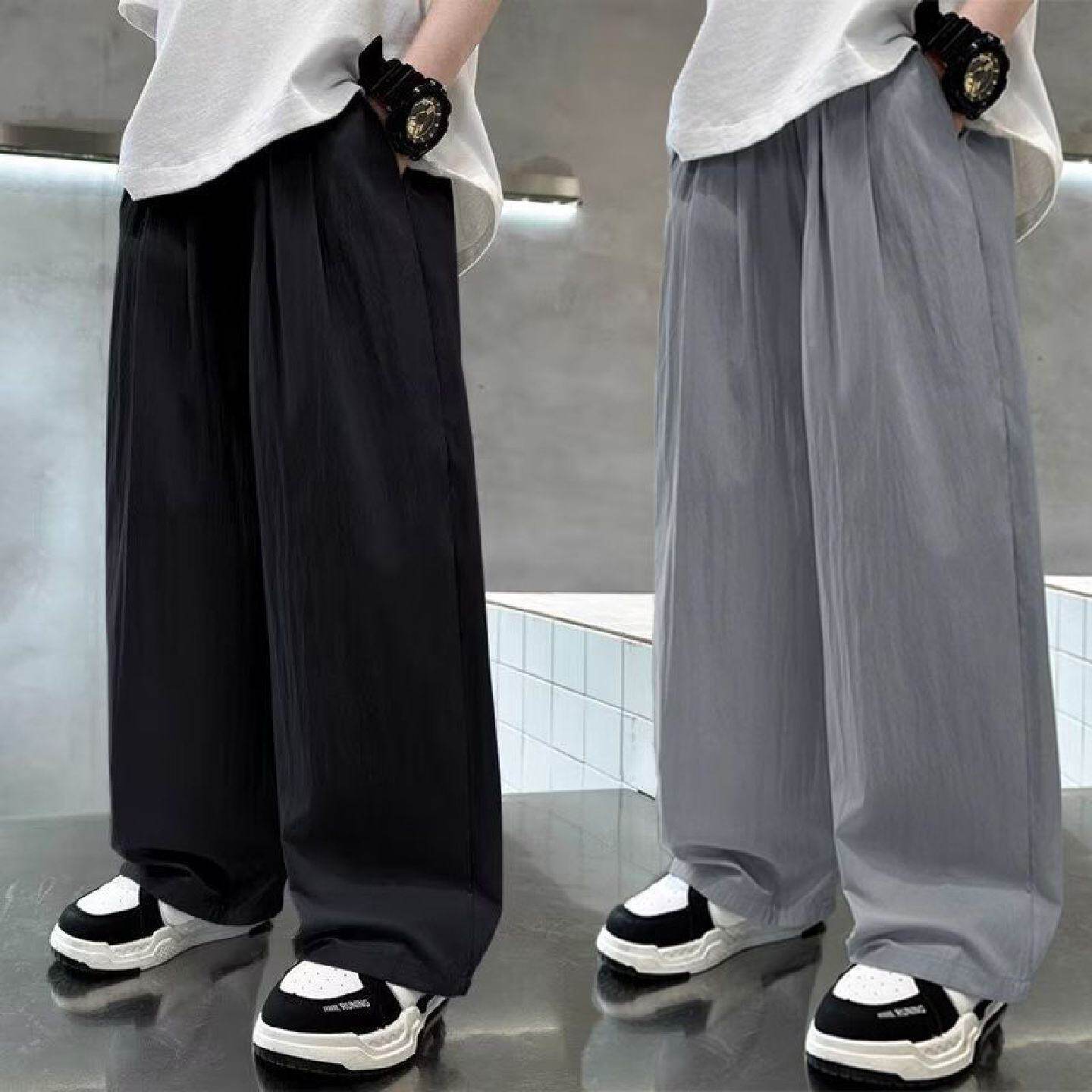 男童学生冰丝防蚊裤夏季速干薄款中大童休闲运动长裤外穿夏装潮