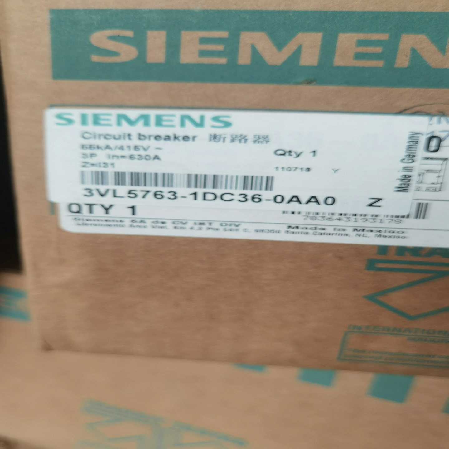 塑壳断路器3VL5763-1DC36-0AA0VL6询价