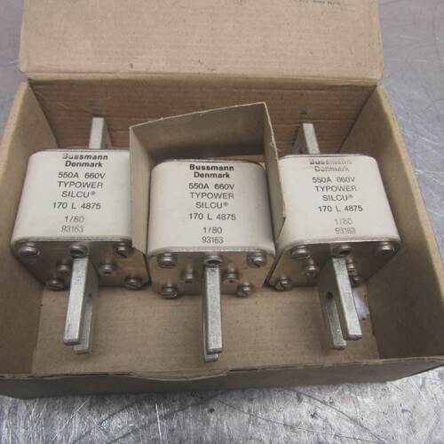 CASE OF 3QTY BUSSMANN 170L4875 550A 660V TYPOWER SILCU FUSE