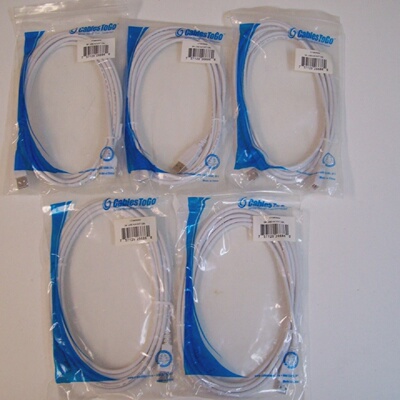 CABLES TO GO 26686 3M USB AA EXTENTION CABLE  LOT OF 5  NEW