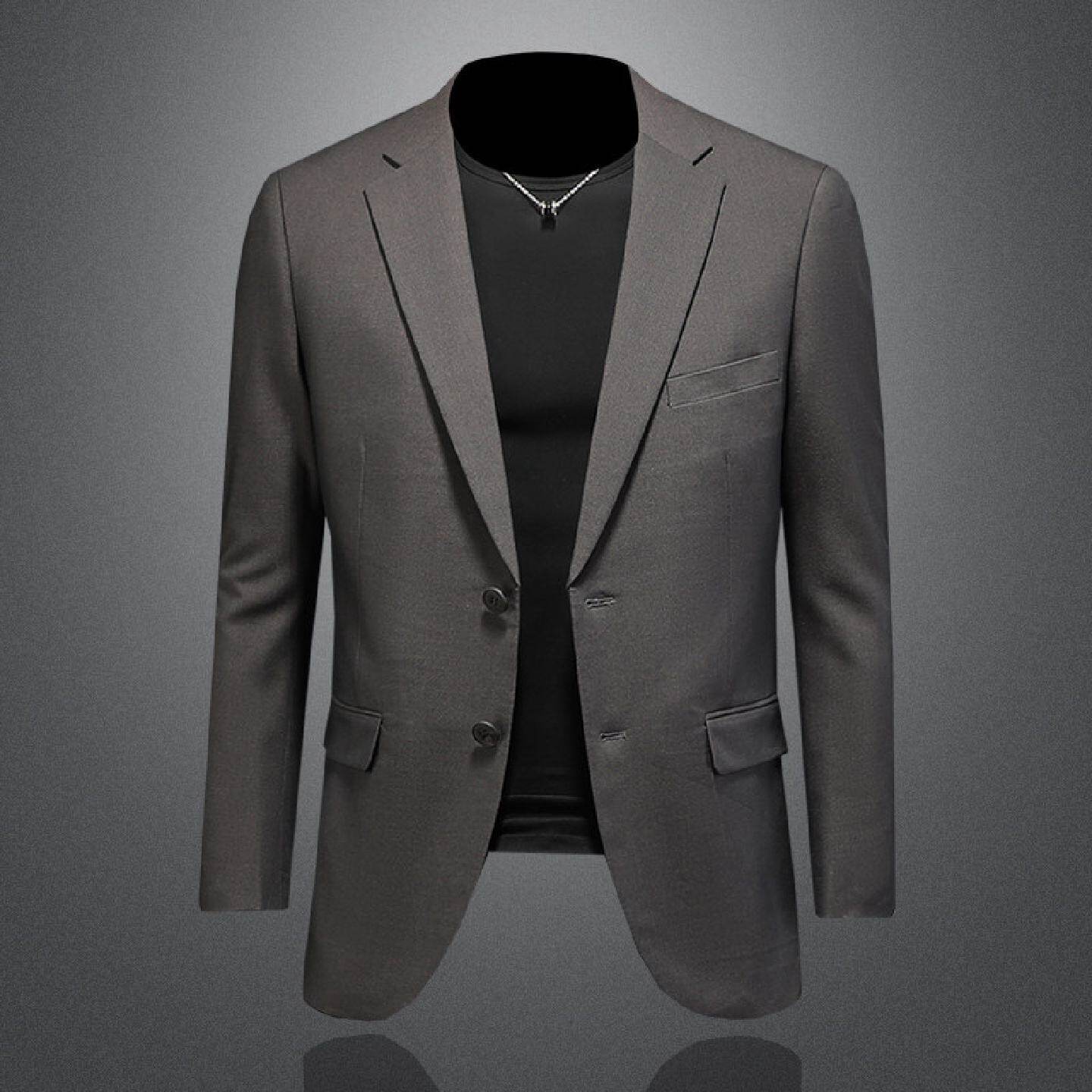 2026欧洲站休闲西装外套男士年春季新款商务修身纯色单件西服上衣