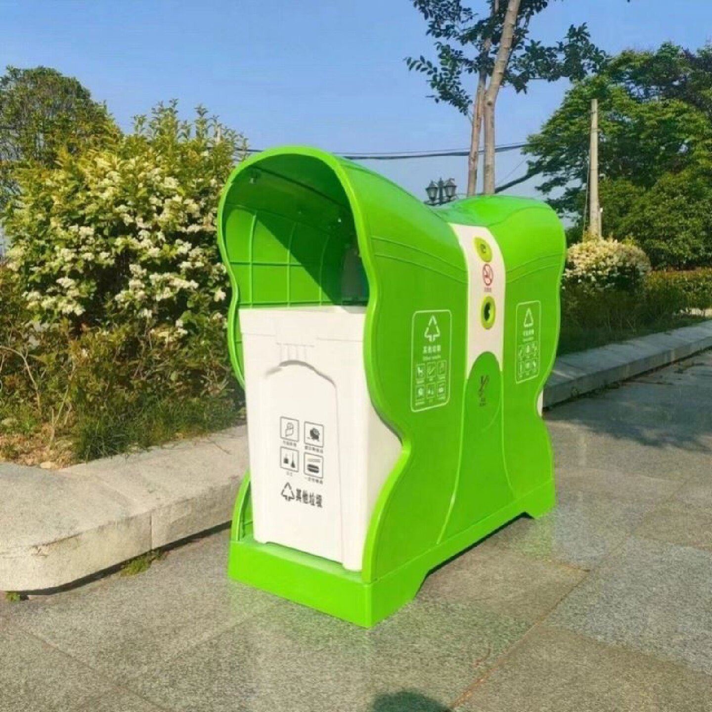 户外蝴蝶型垃圾桶果皮箱玻璃钢垃圾桶分类筒室外市政环卫垃圾桶