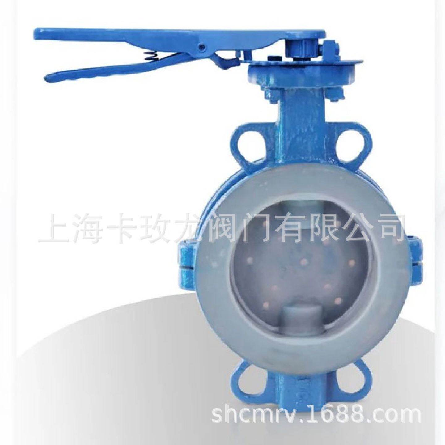 手柄对夹衬氟蝶阀D71F46-16C内衬四氟耐酸碱防腐蚀手动蜗轮阀门