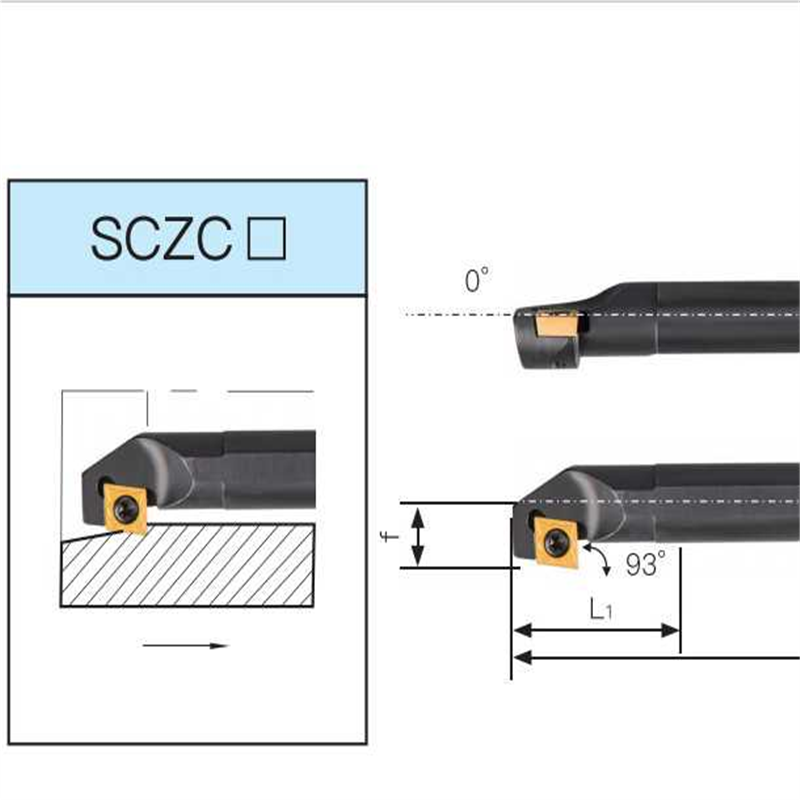 数控车刀93度菱形内孔反钩刀背镗刀杆S10K-SCZCR06/S25S-SCZCR