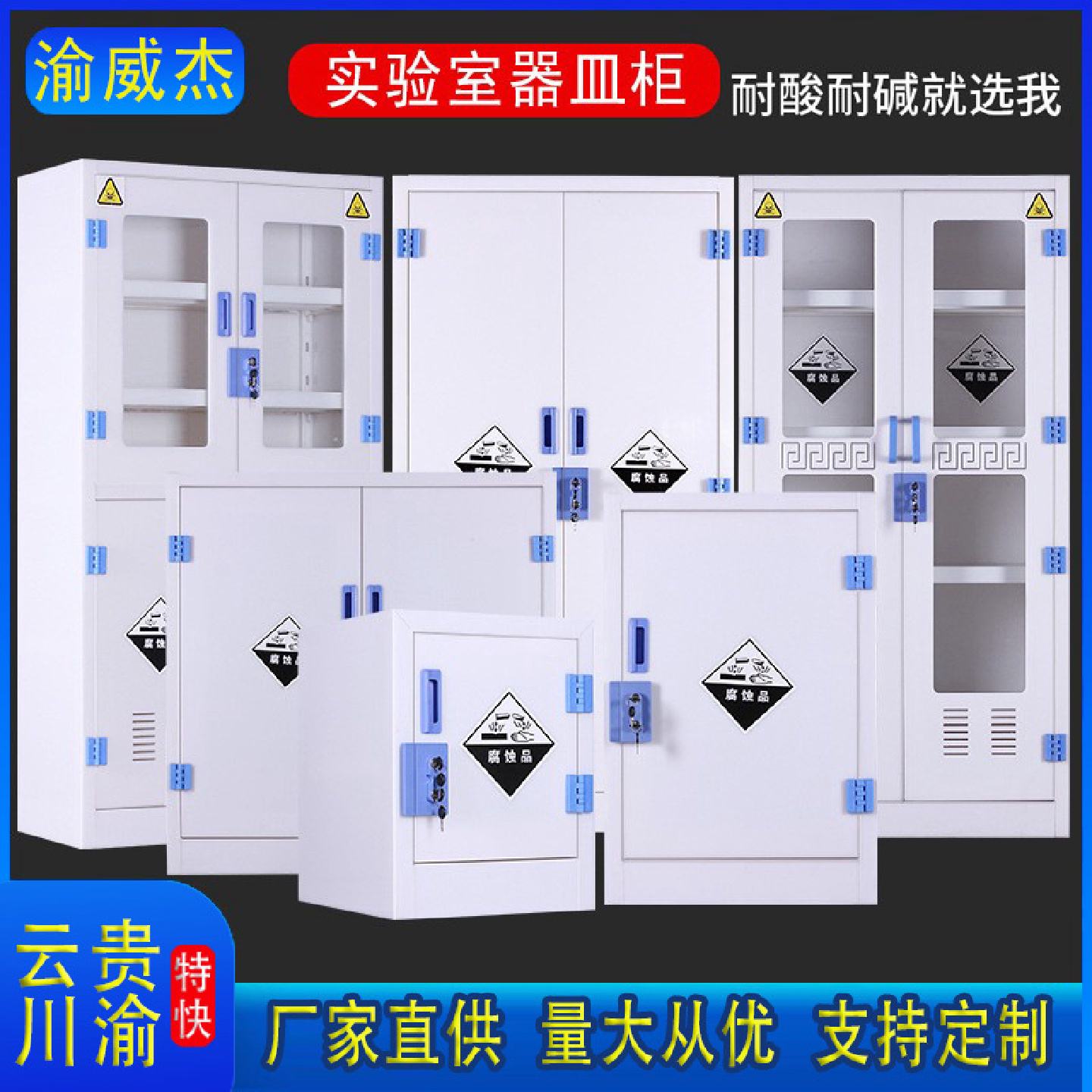 器皿柜PP药品柜化学品柜试剂柜耐腐蚀强酸碱柜双锁储存柜实验室重