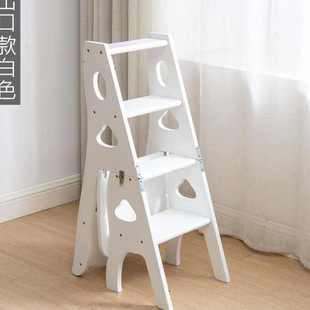 全梯子凳子两用多功能椅子梯凳凳子实木 梯子凳子家用折叠楼梯椅r