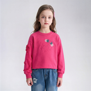 ipw女童泰迪熊卫衣2026春季新款儿童立体花朵洋气上衣B7540232002