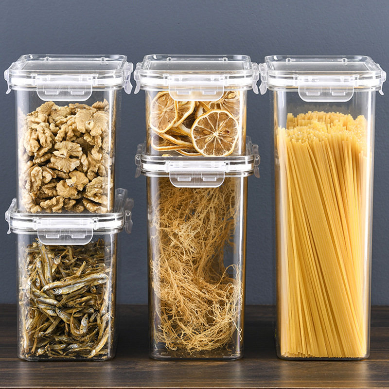 麦宝隆PET冰箱密封保鲜盒食品级厨房杂粮罐食物水果储物收纳盒子