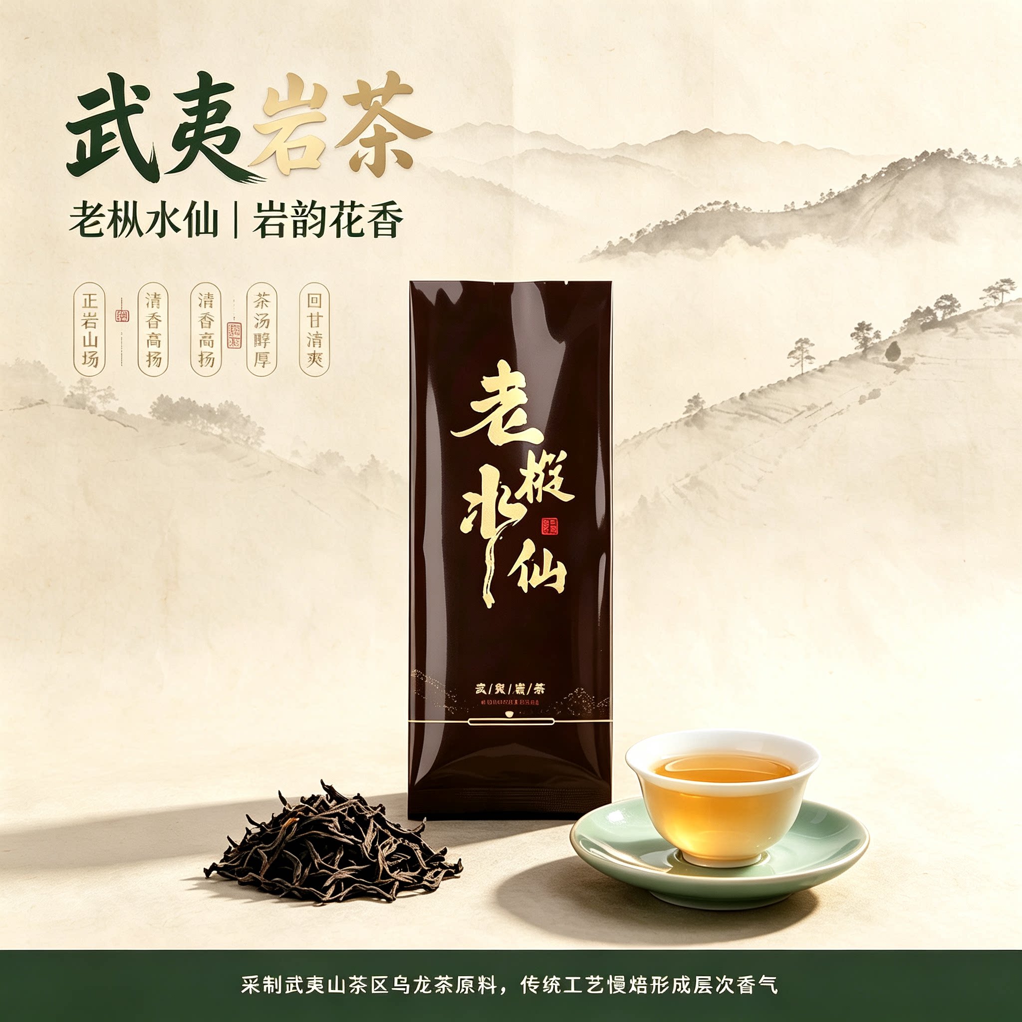 武夷山老枞水仙岩骨花香乌龙茶