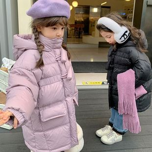 反季清仓女童羽绒服2025新款宝宝韩版中长款儿童洋气加厚冬装外套