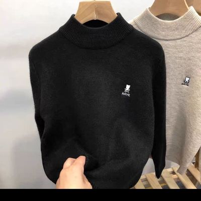 冬季男童一体绒毛衣儿童