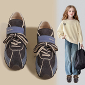 2025冬季 加绒保暖魔术贴德训鞋 阿甘鞋 女童运动鞋 休闲中大童棉鞋 潮