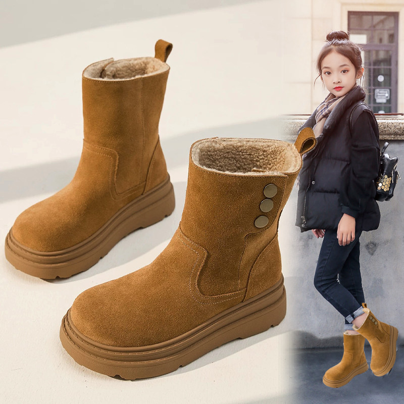 女童靴子2025冬季加绒保暖加厚雪地靴翻边两穿棉靴中大童防滑冬款,童鞋/婴儿鞋/亲子鞋,皮靴,淘宝优惠券,粉丝福利购,淘宝优惠卷