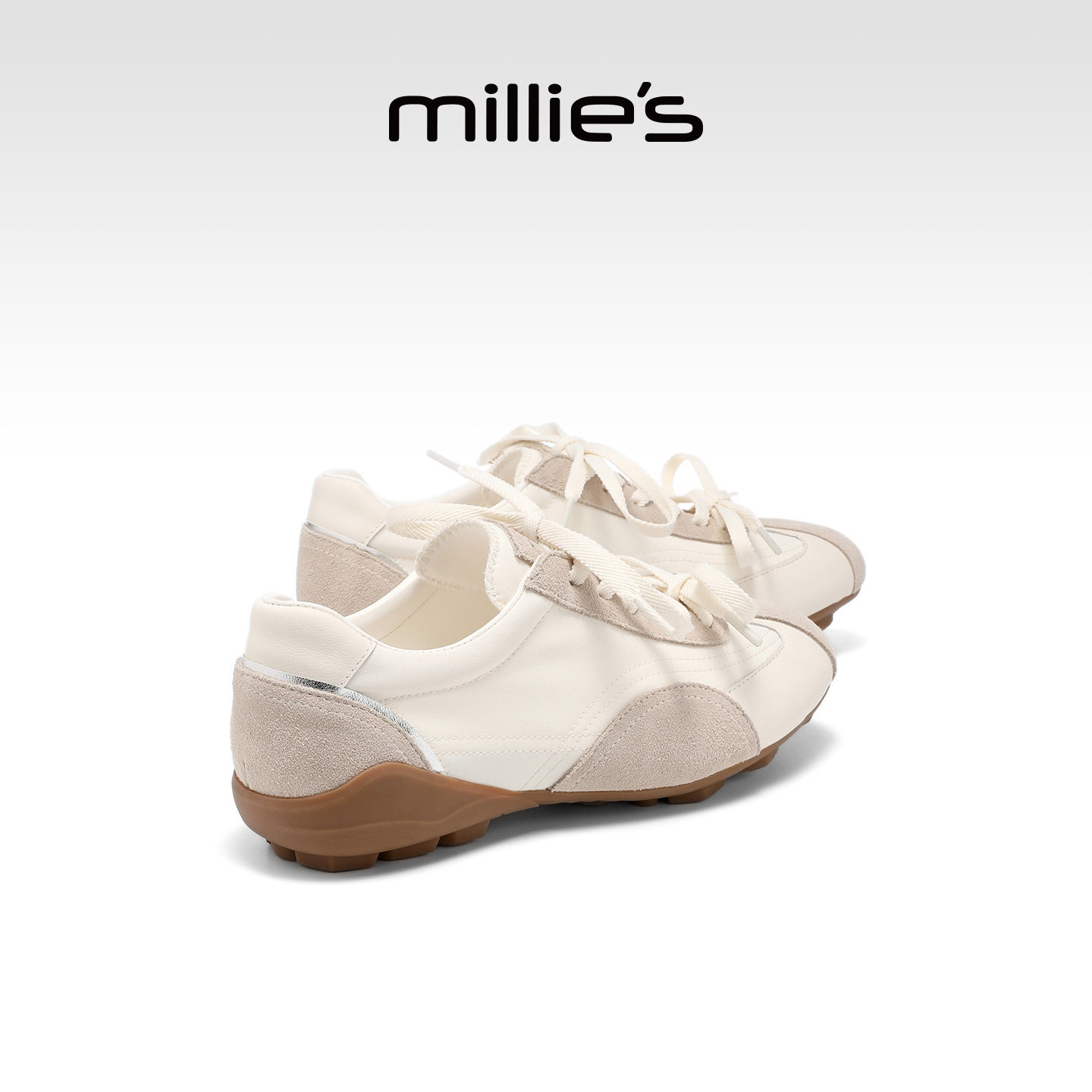 MILLIE'S/妙丽复古德训鞋女款百搭系带深口单鞋女鞋2026春季新款,女鞋,时尚休闲鞋,淘宝优惠券,粉丝福利购,淘宝优惠卷