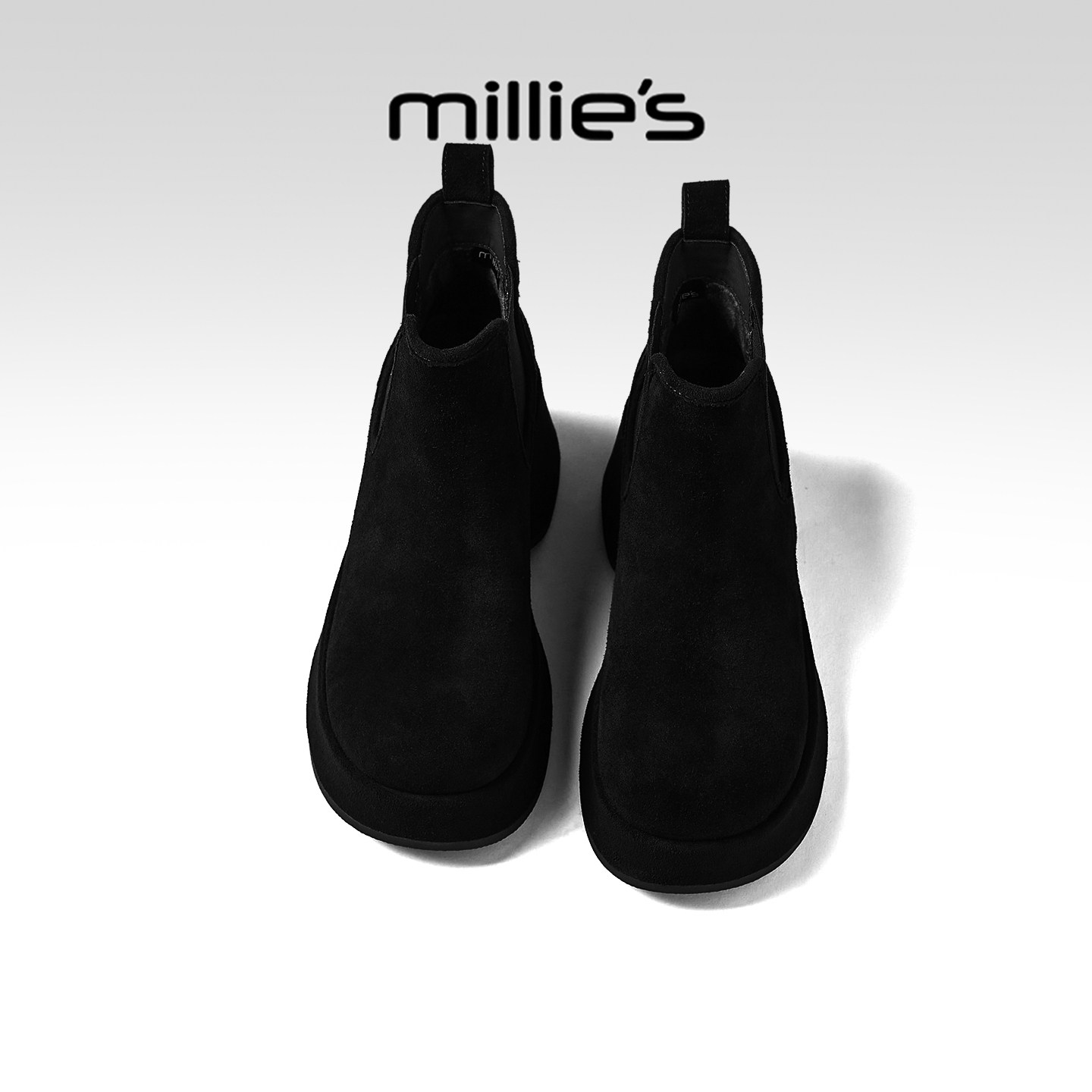 millies妙丽厚底短靴女款英伦风增高加棉马丁靴复古小个子瘦瘦靴,女鞋,马丁靴,淘宝优惠券,粉丝福利购,淘宝优惠卷