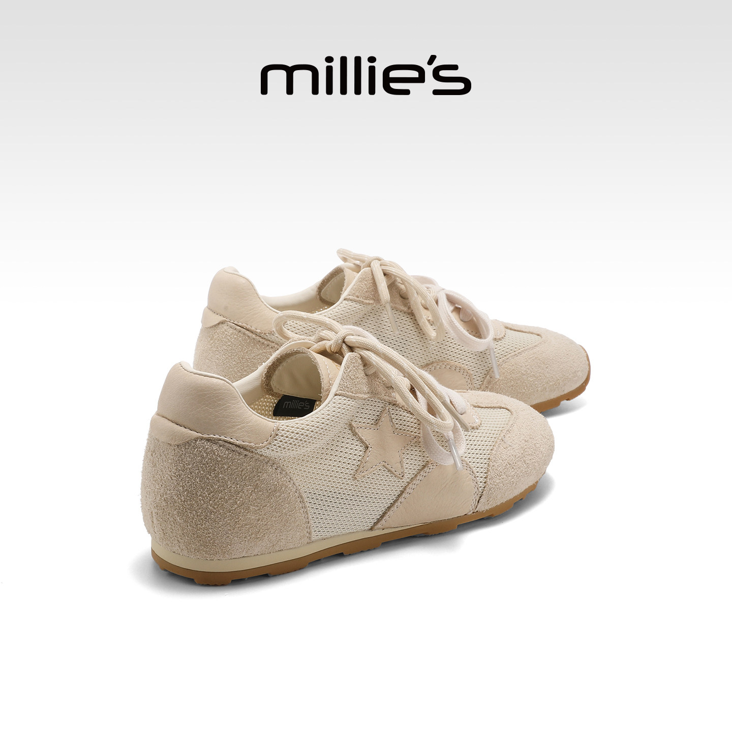MILLIE'S/妙丽真皮星星德训鞋图片