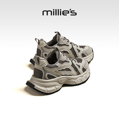 millies妙丽加绒老爹鞋秋冬款女鞋2025新款休闲厚底运动鞋休闲鞋