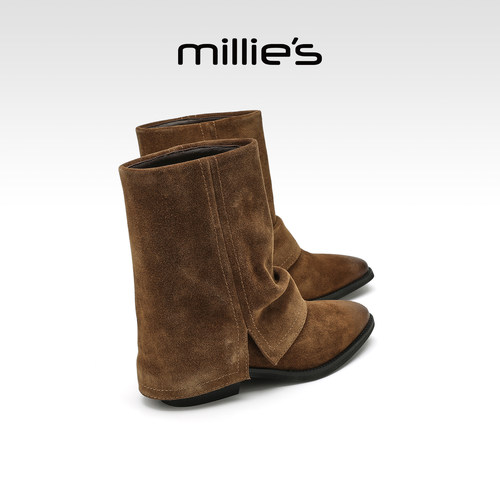 millies妙丽女鞋加绒西部牛仔靴